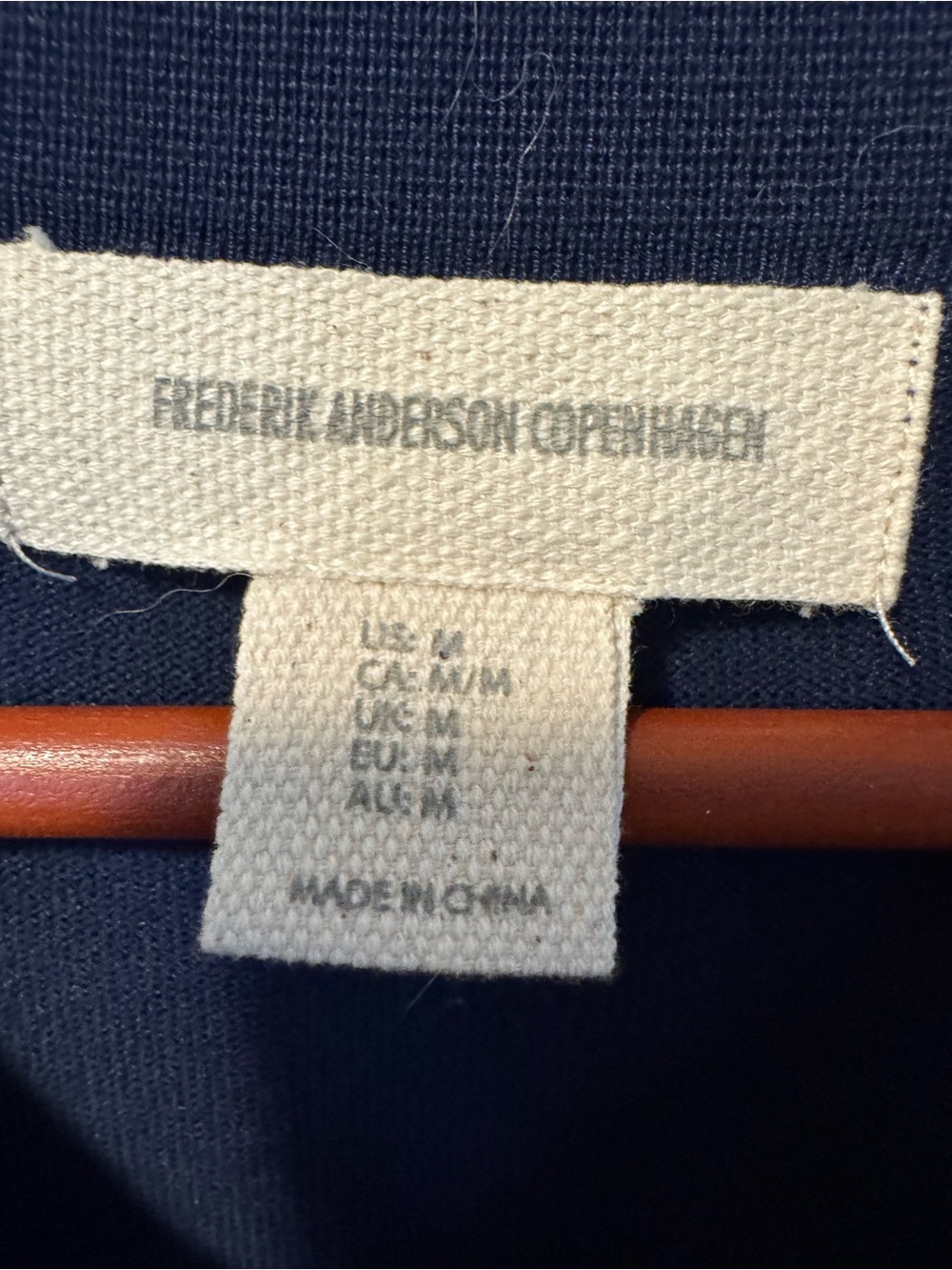 Frederick Anderson of Cogenhagen Men's Navy & White Striped Knit Polo - Picture 2 of 5